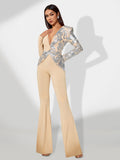 Apricot Bodycon Jumpsuit KLYF1434