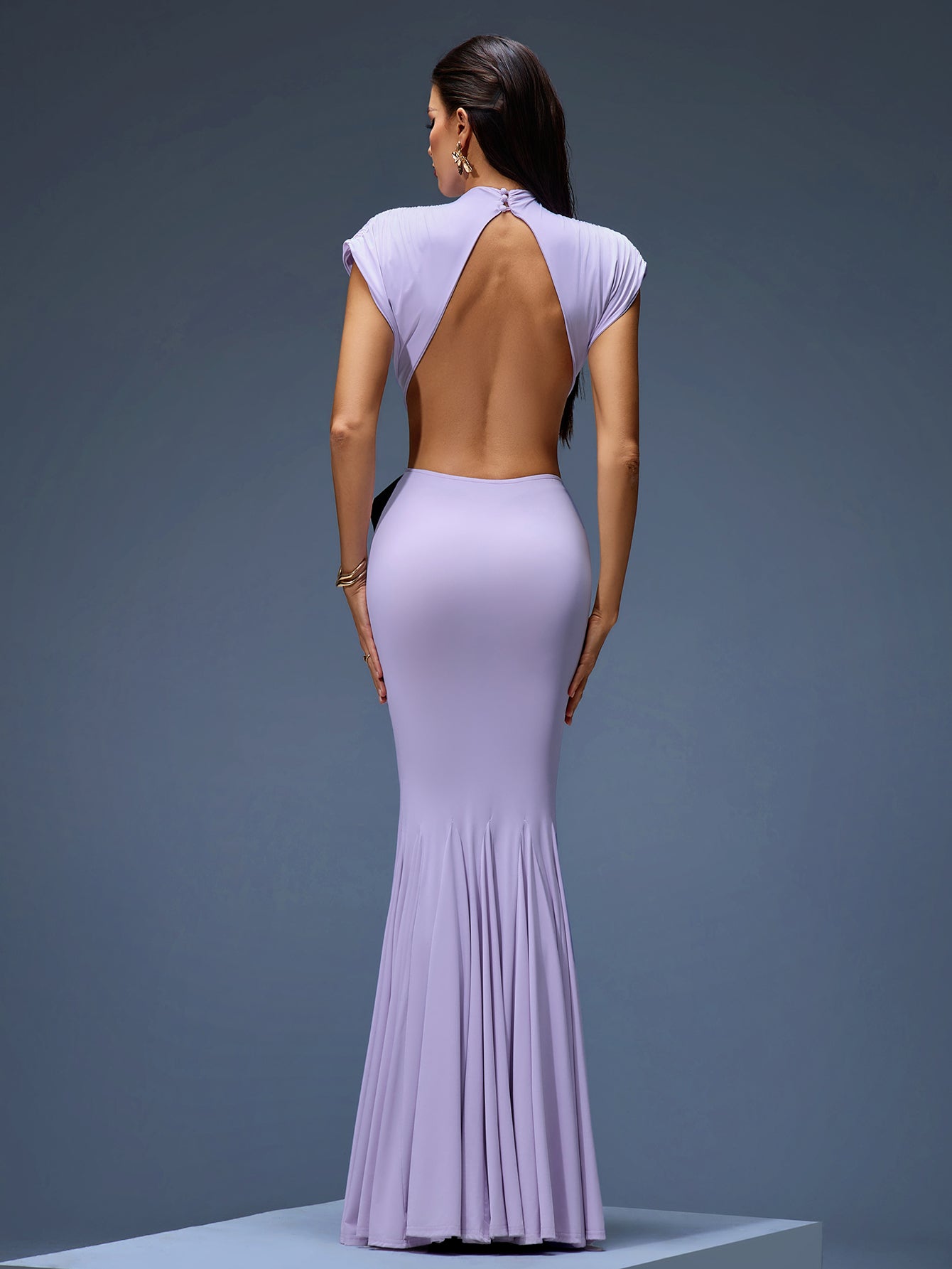 Bow-detail Open Back Maxi Dress