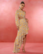 One Shoulder Cut Out Floral Maxi Dress
