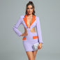 V Neck Exposed Waist Mini Bodycon Dress