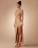 Backless Crystallized Maxi Dress