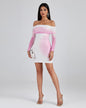 Off Shoulder Rhinestone Mini Dress