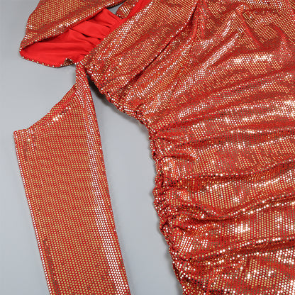 Long Sleeve Sequins Maxi Dress KLYM003