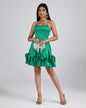 Backless Strappy Bustier Ruffle Dress