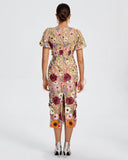 Maraya V-Neck 3D Floral Midi Dress