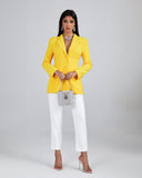 Open-back Crystal Blazer Dress