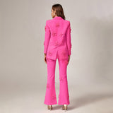Floral Embroidery Pants / Blazer Set