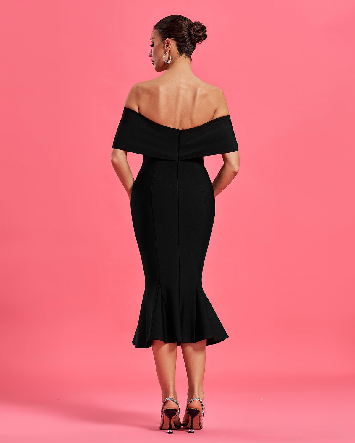 Off Shoulder Fishtail Bandage Dress