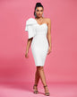 One Shoulder Bowknot Bandage Dress