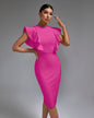 Ruffle Trim Midi Bandage Dress