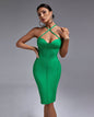Strappy Stripe Bandage Backless Dress