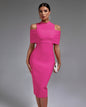 Cold-shoulder Mock Neck Bandage Dress
