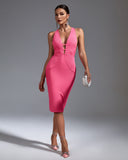 V Neck Backless Bandage Dress