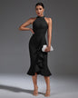 Elegant Ruffle Midi Bandage Dress