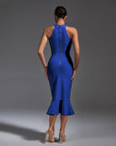 Elegant Ruffle Midi Bandage Dress