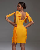 Elegant Strap Mini Bandage Dress