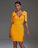 Elegant Strap Mini Bandage Dress