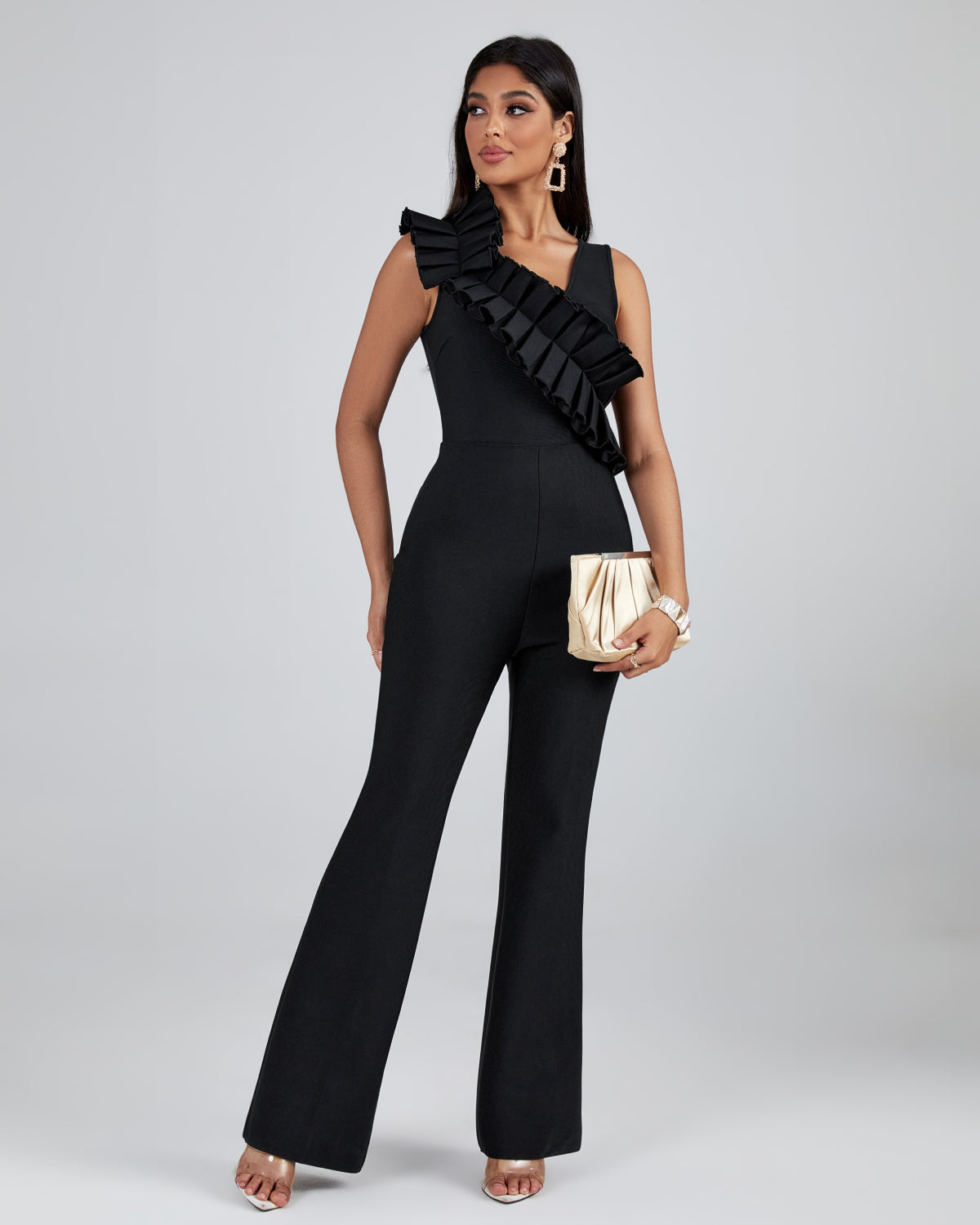 Exclusive Ruffled Bandage Jumpsuit