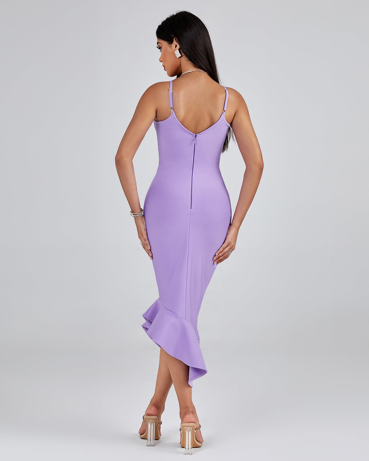 Strappy Fishtail Midi Bandage Dress