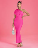 One Shoulder Ruched Formal Bandage Dress
