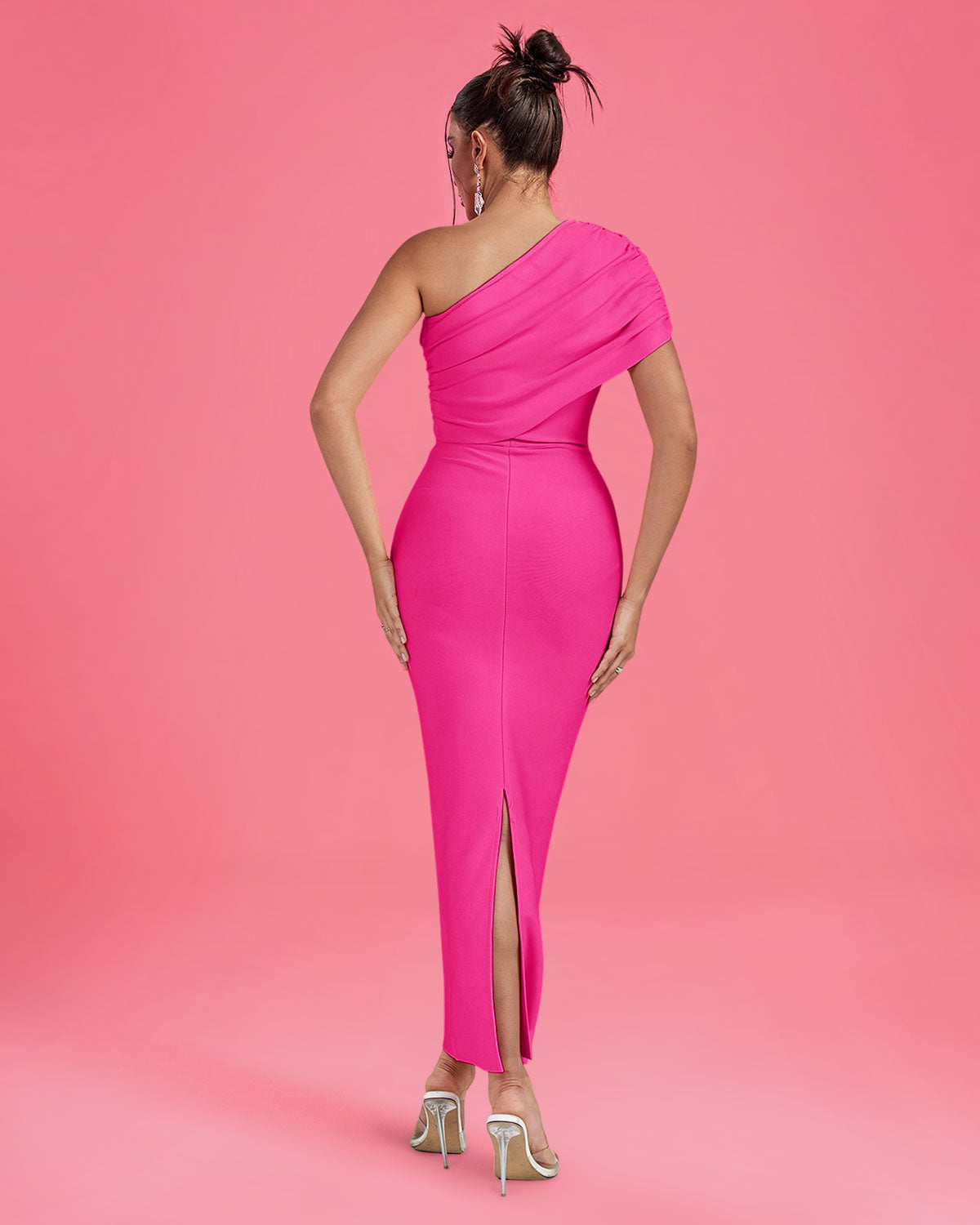 One Shoulder Ruched Formal Bandage Dress