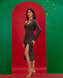 Double Rings Bandage Midi Dress