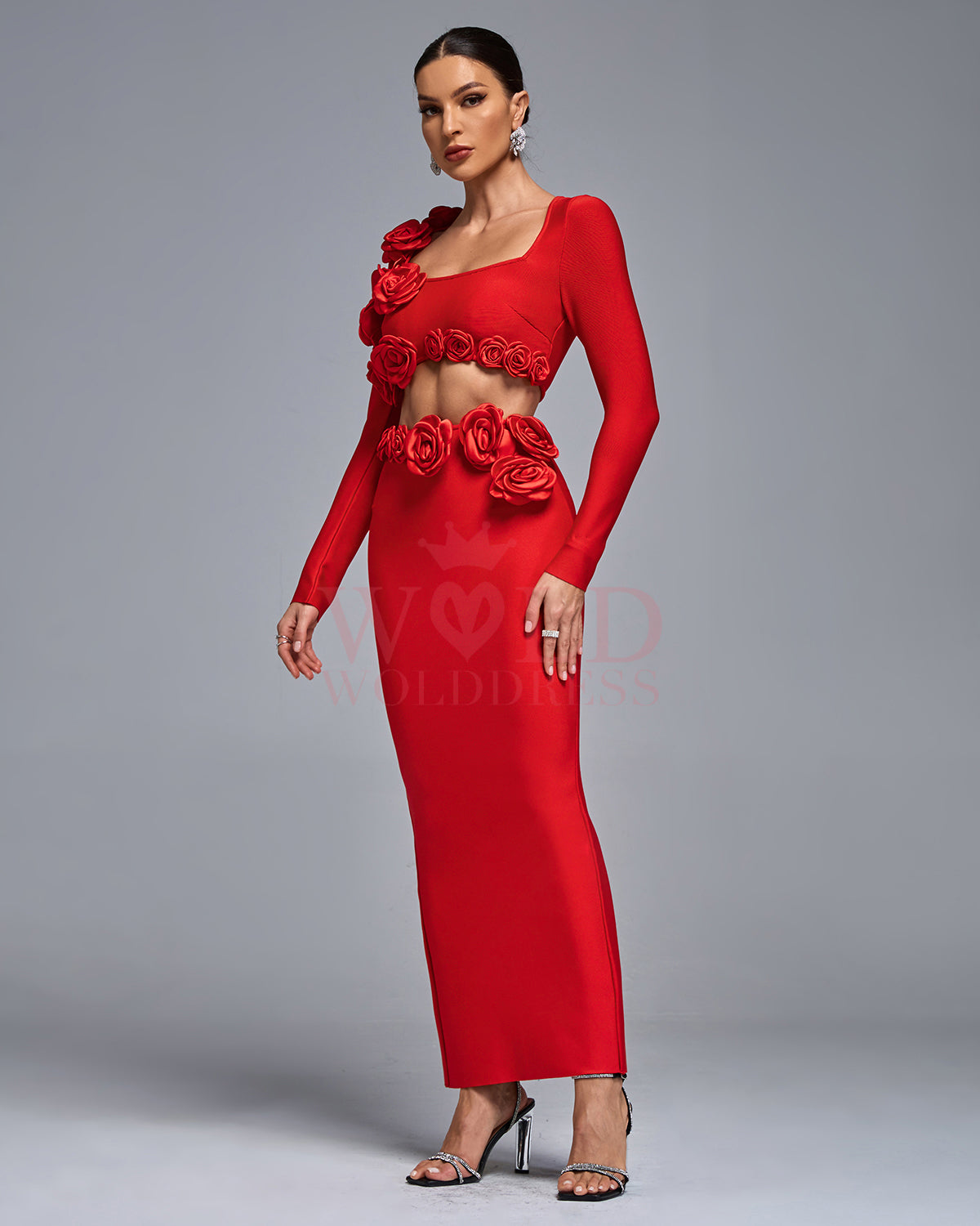 Anne Flowers Bandage Two Piece Set