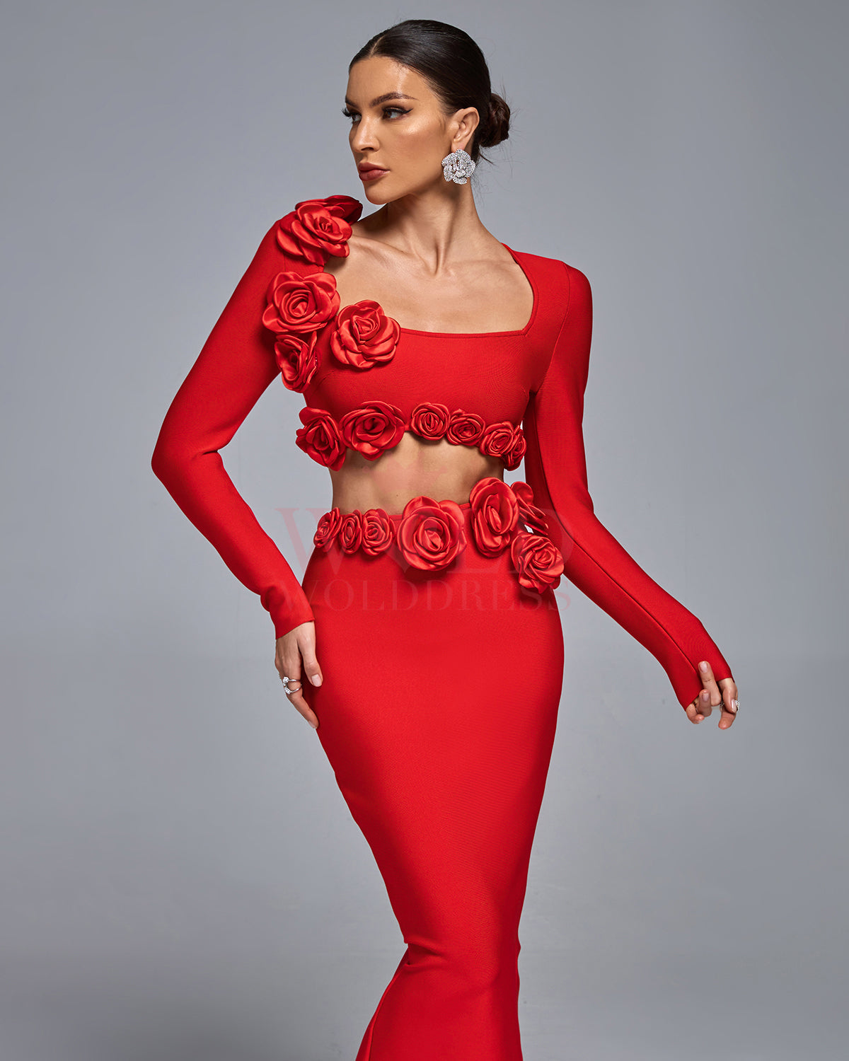 Anne Flowers Bandage Two Piece Set