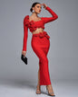 Anne Flowers Bandage Two Piece Set