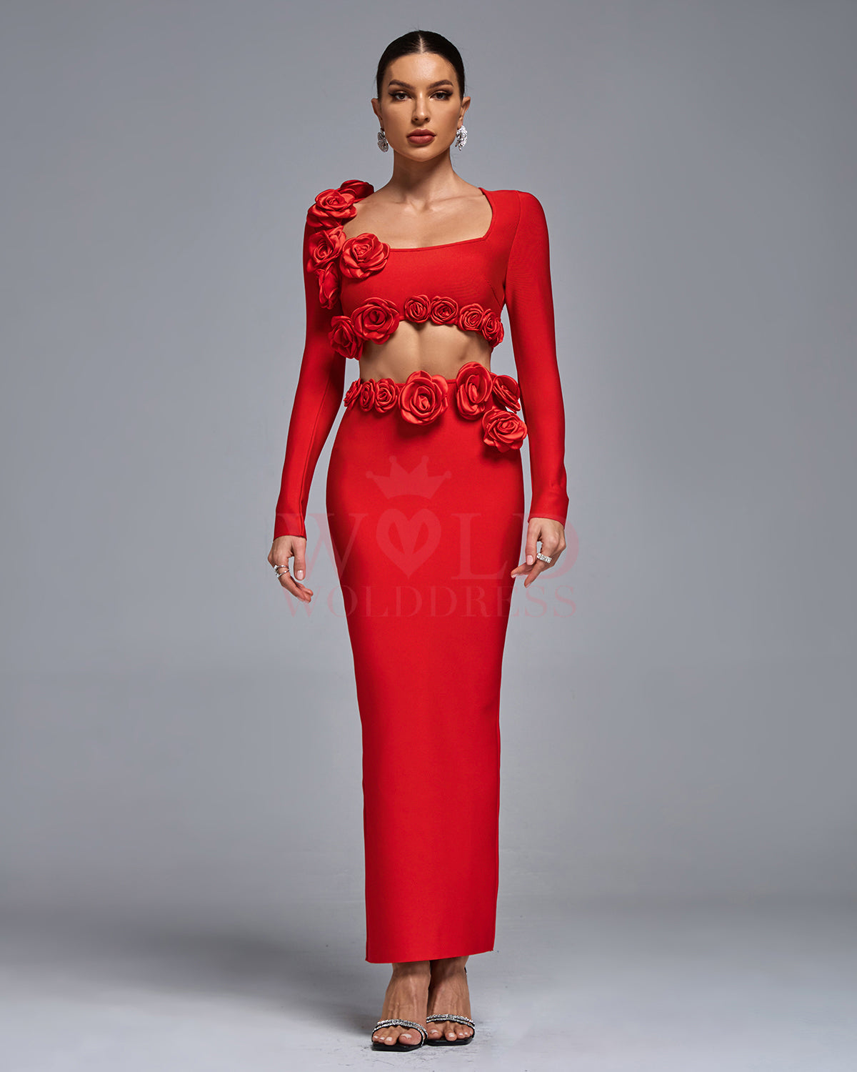 Anne Flowers Bandage Two Piece Set