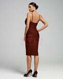 Valentina 3D Flowers Midi Bandage Dress