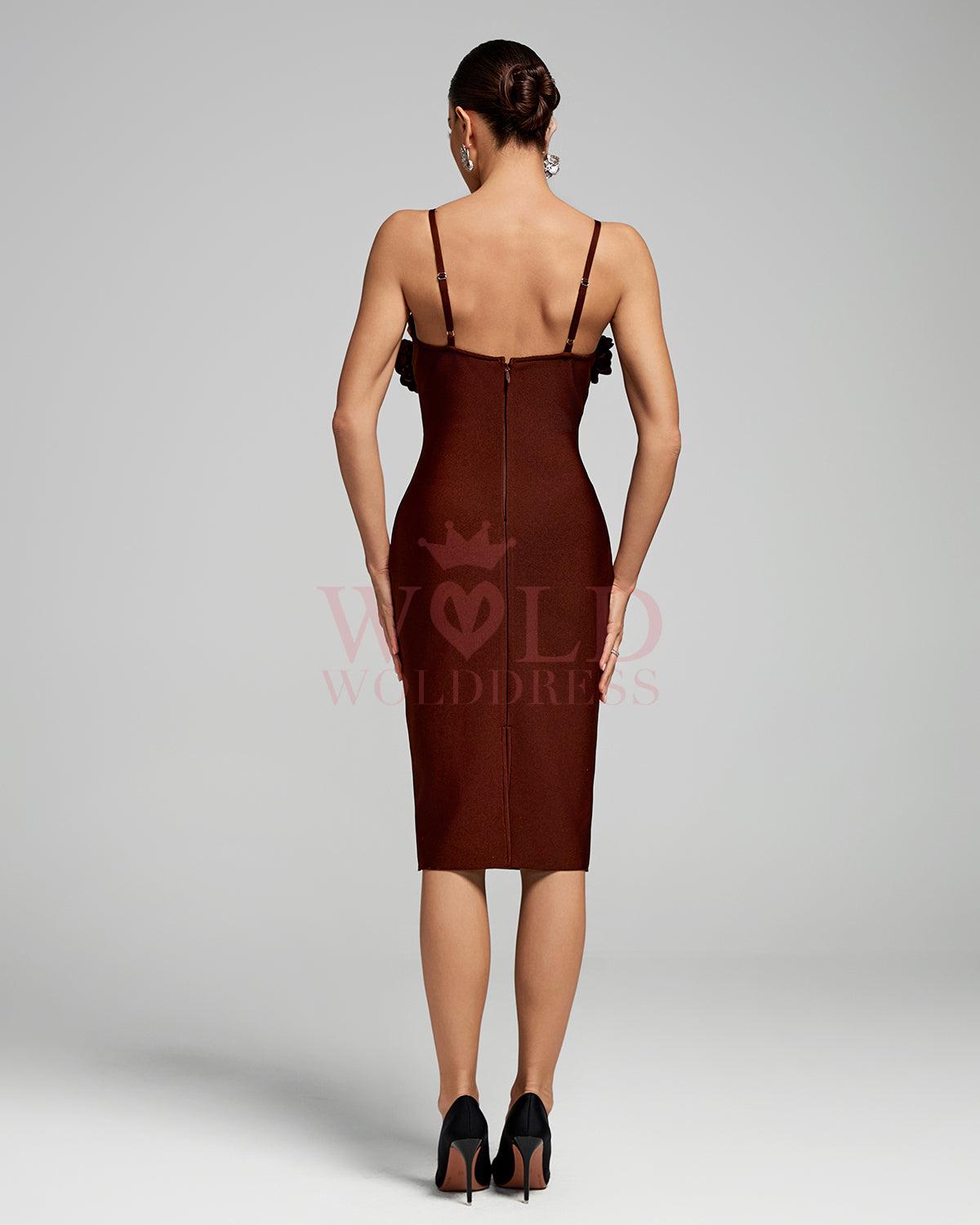 Valentina 3D Flowers Midi Bandage Dress