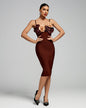 Valentina 3D Flowers Midi Bandage Dress