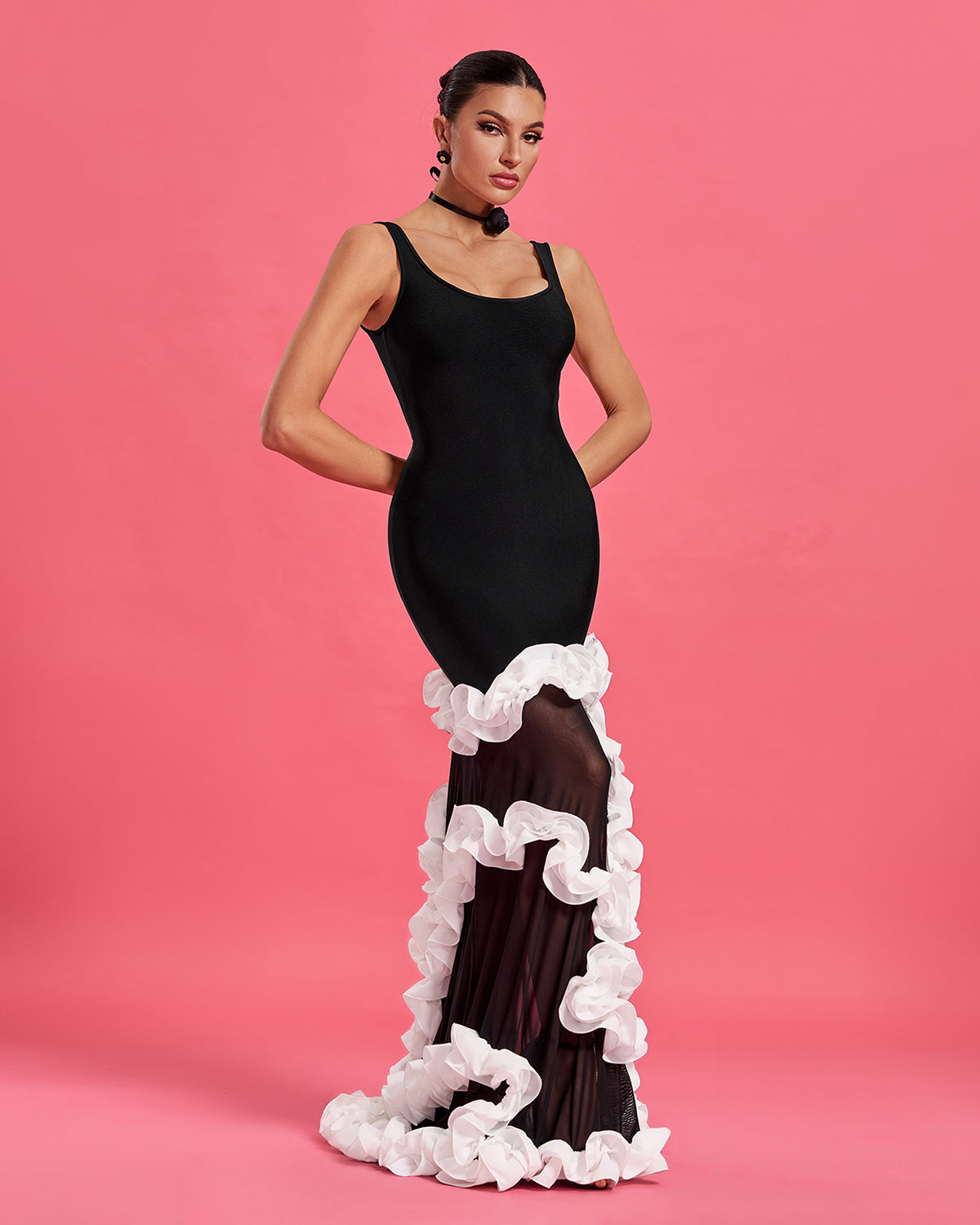 Open Back Wisteria Bandage Maxi Dress