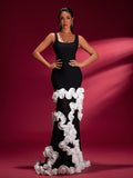 White Wisteria Bandage Maxi Dress