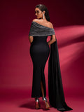 Slanted Shoulder Chain Bandage Dress