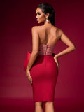 Huge-Bow Sequin Corset Backless Dress