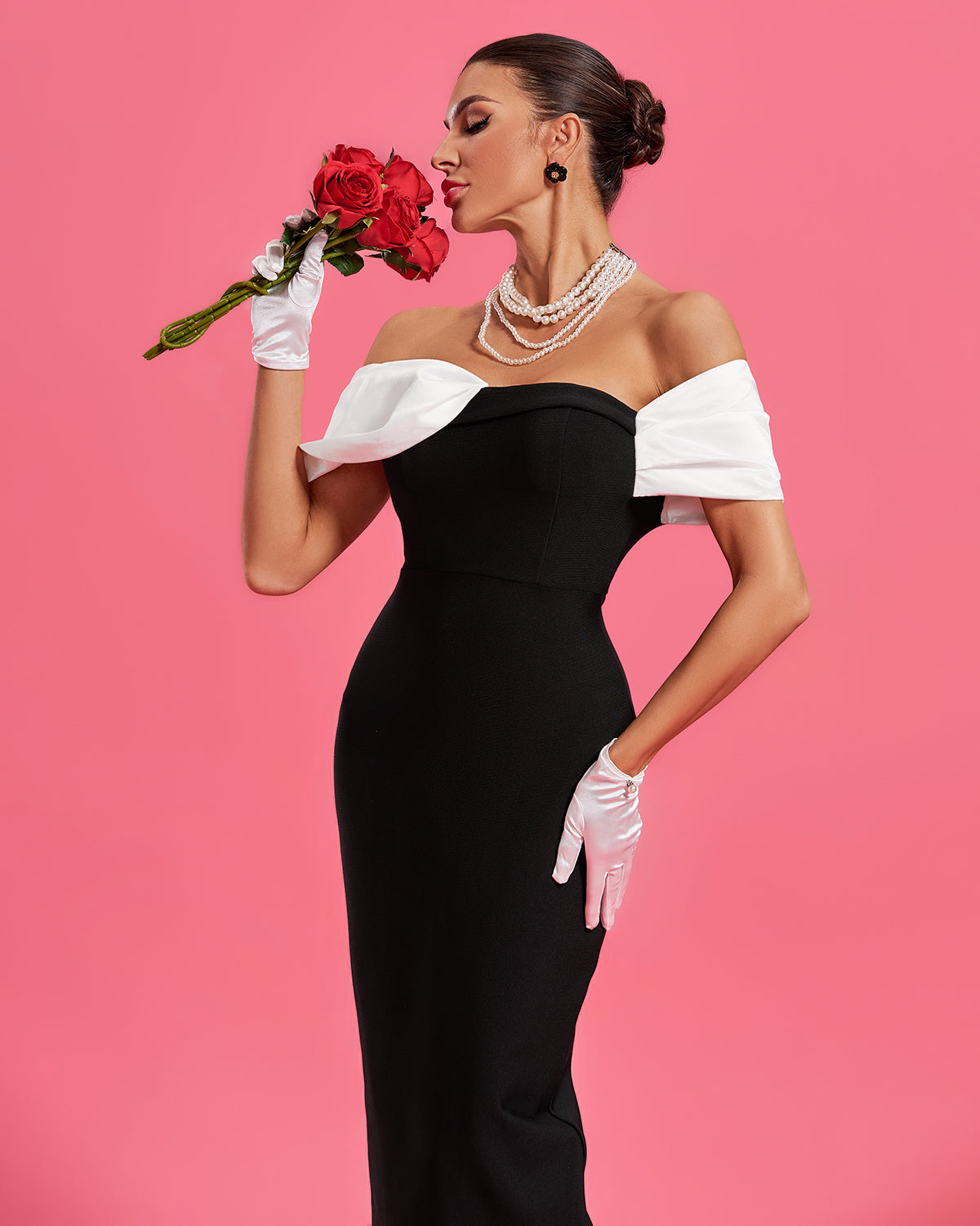 Sutton Asymmetrical Bandage Midi Dress