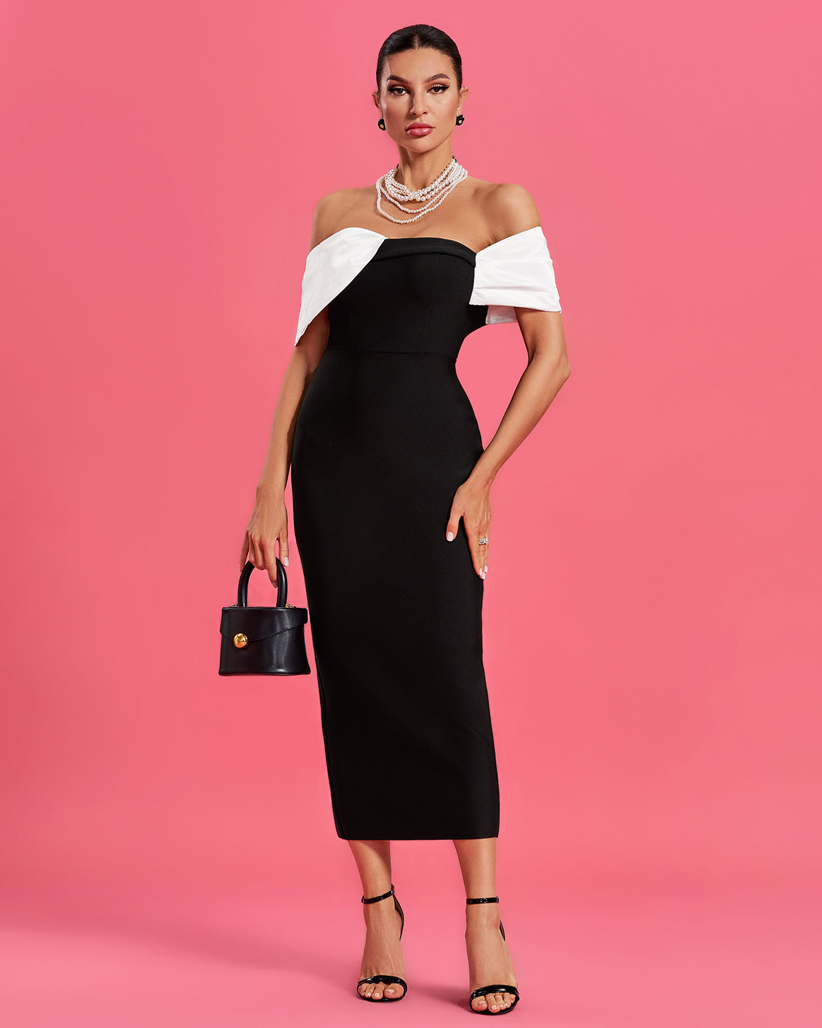 Sutton Asymmetrical Bandage Midi Dress