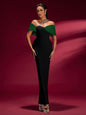 Crystal-embellished Off Shoulder Bandage Dress