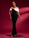 Crystal-embellished Off Shoulder Bandage Dress