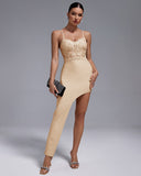 Strappy Asymmetric Bandage Lace Dress