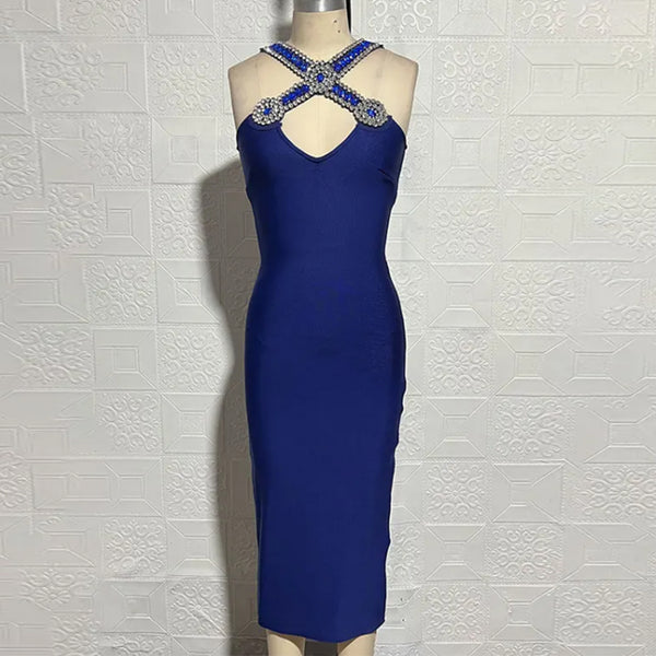 Royal Blue Bandage Dress PD24001