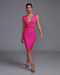 V Neck Hollow Out Bandage Dress