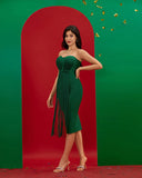 Strapless Tassels Midi Bandage Dress