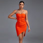 Sleeveless Drill Chain Bandage Split Dress