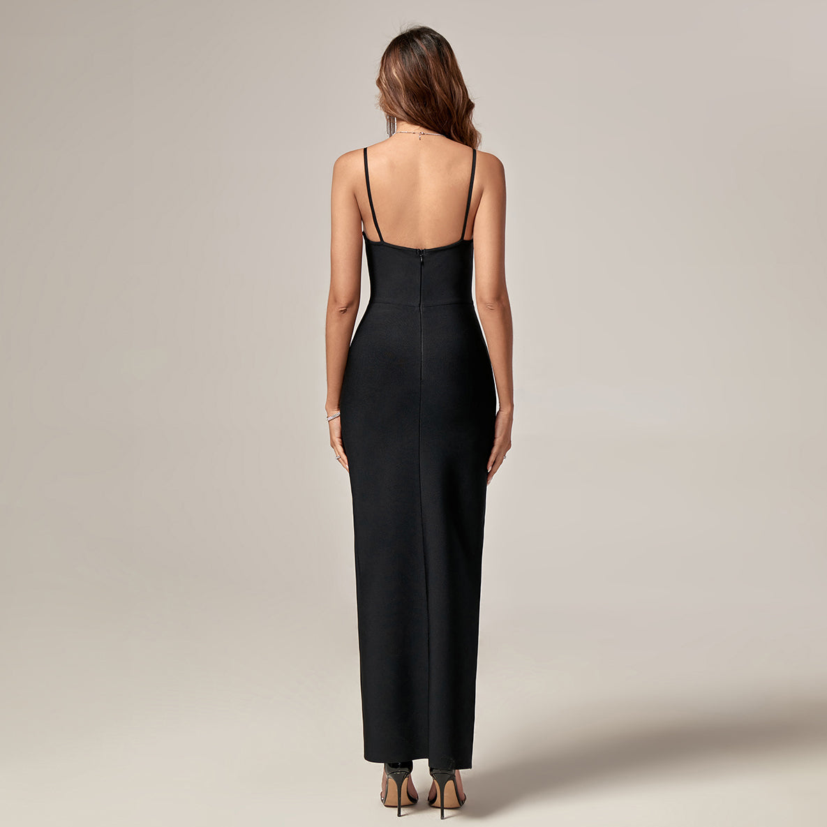 Strappy Open Leg Maxi Bandage Dress