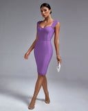 Lilac Backless Bandage Dress