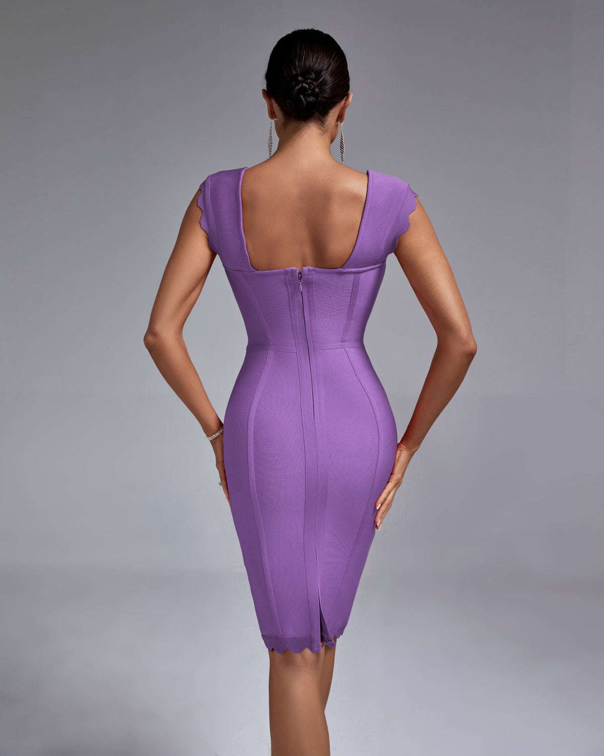 Lilac Backless Bandage Dress