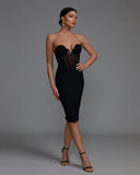 V-bra Corset Midi Bandage Dress